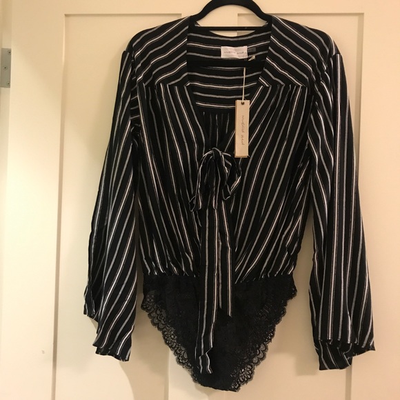 Black/cream stripe bodysuit - Picture 5 of 8